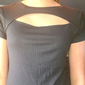 Black peep hole t-shirt. NWOT.